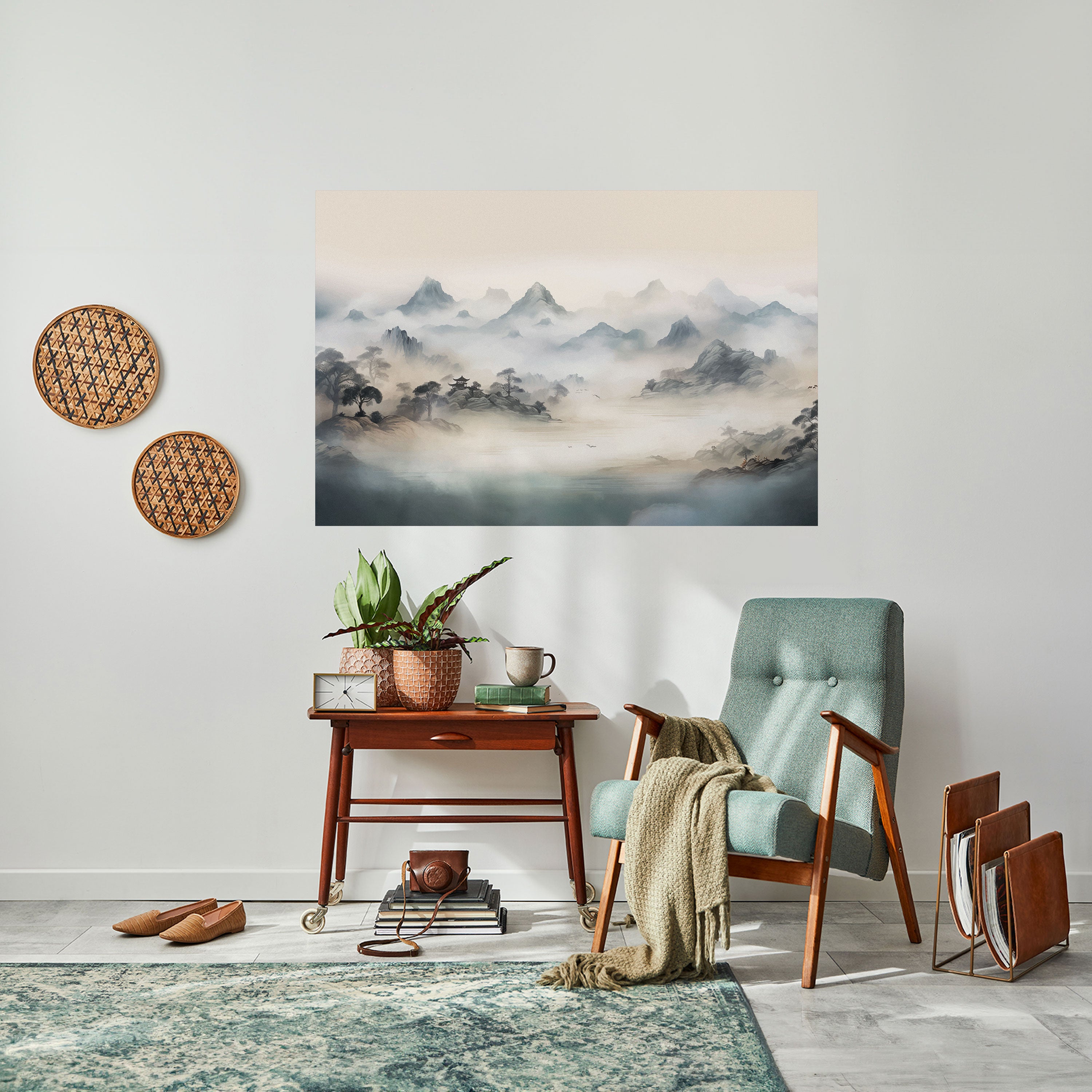 Póster horizontal autoadhesivo de HIDDEN TEMPLE MIST