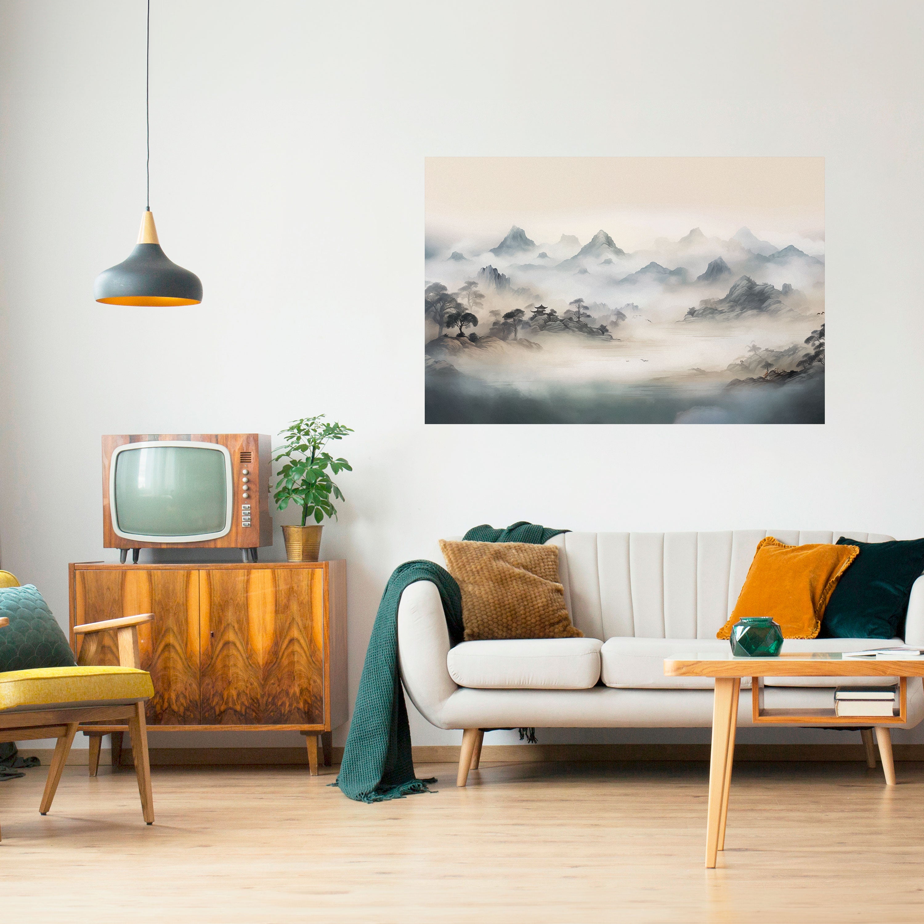 Póster horizontal autoadhesivo de HIDDEN TEMPLE MIST