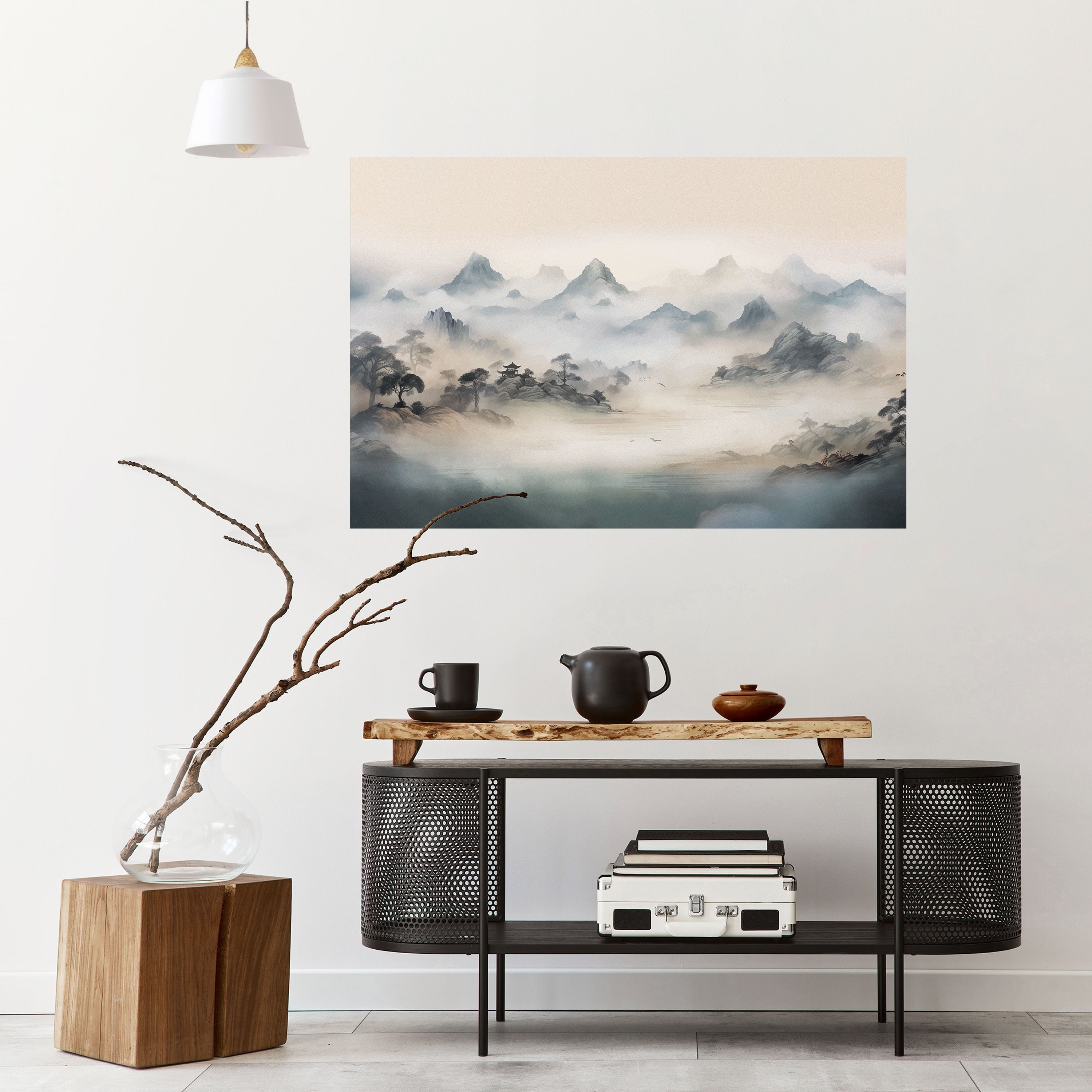 Póster horizontal autoadhesivo de HIDDEN TEMPLE MIST