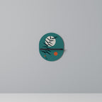 MYSTERIOUS LEAF Oval Art Shelf In Black Finish