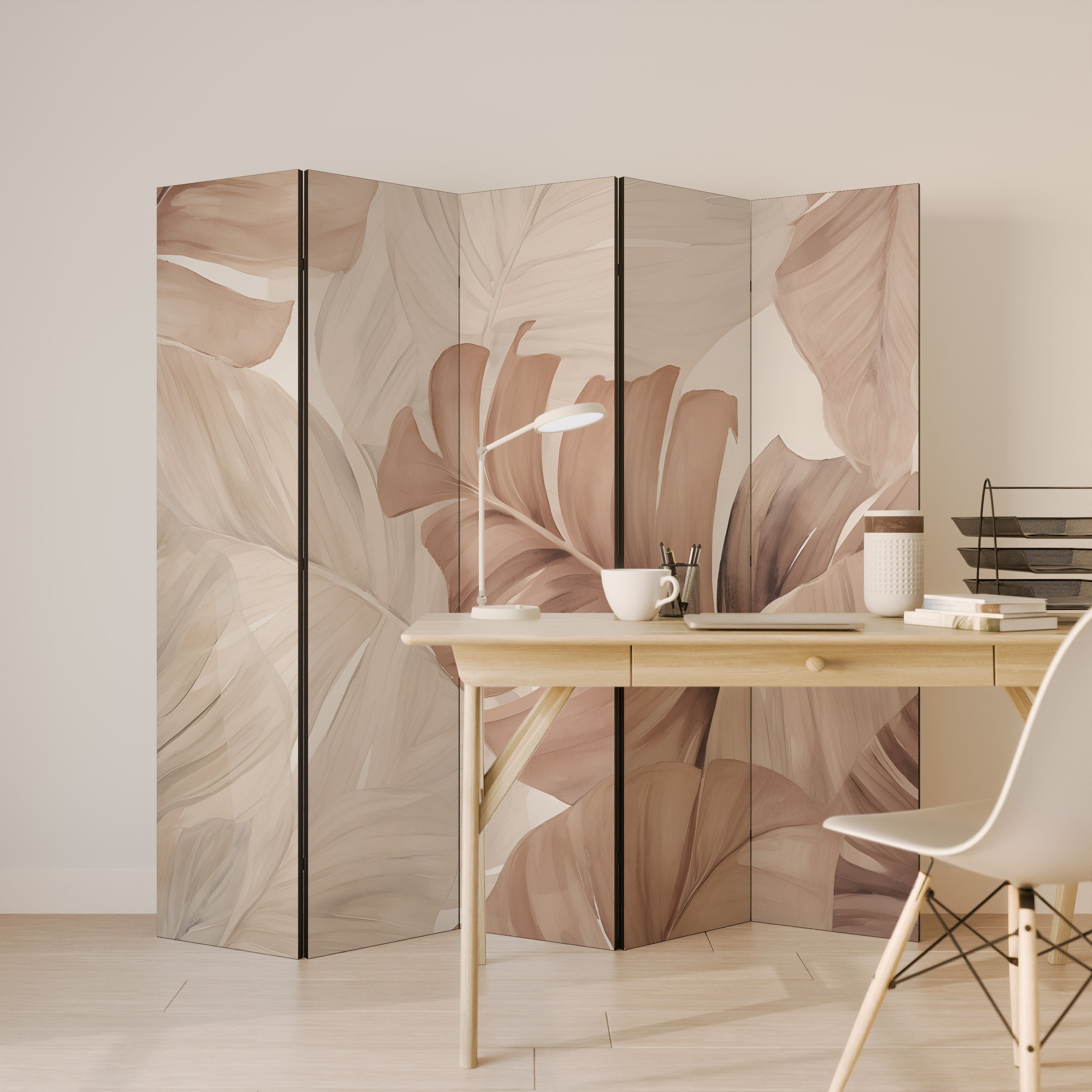 SOFT TONES OF FOLIAGE Biombo de 5 paneles
