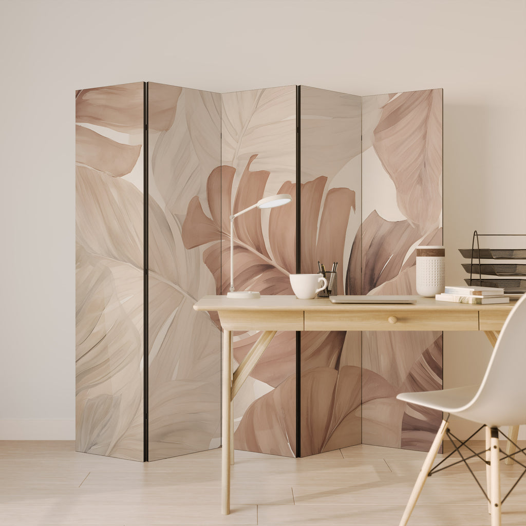SOFT TONES OF FOLIAGE Decorative 5-Panel Room Divider