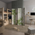 SERENE BAMBOO WHISPERS Decorative 4-Panel Room Divider