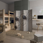 SAND SCULPTED SERENITY Biombo Decorativo de 5 Paneles