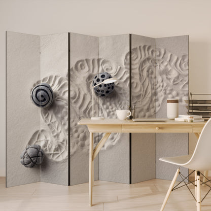 SAND SCULPTED SERENITY Biombo de 6 paneles