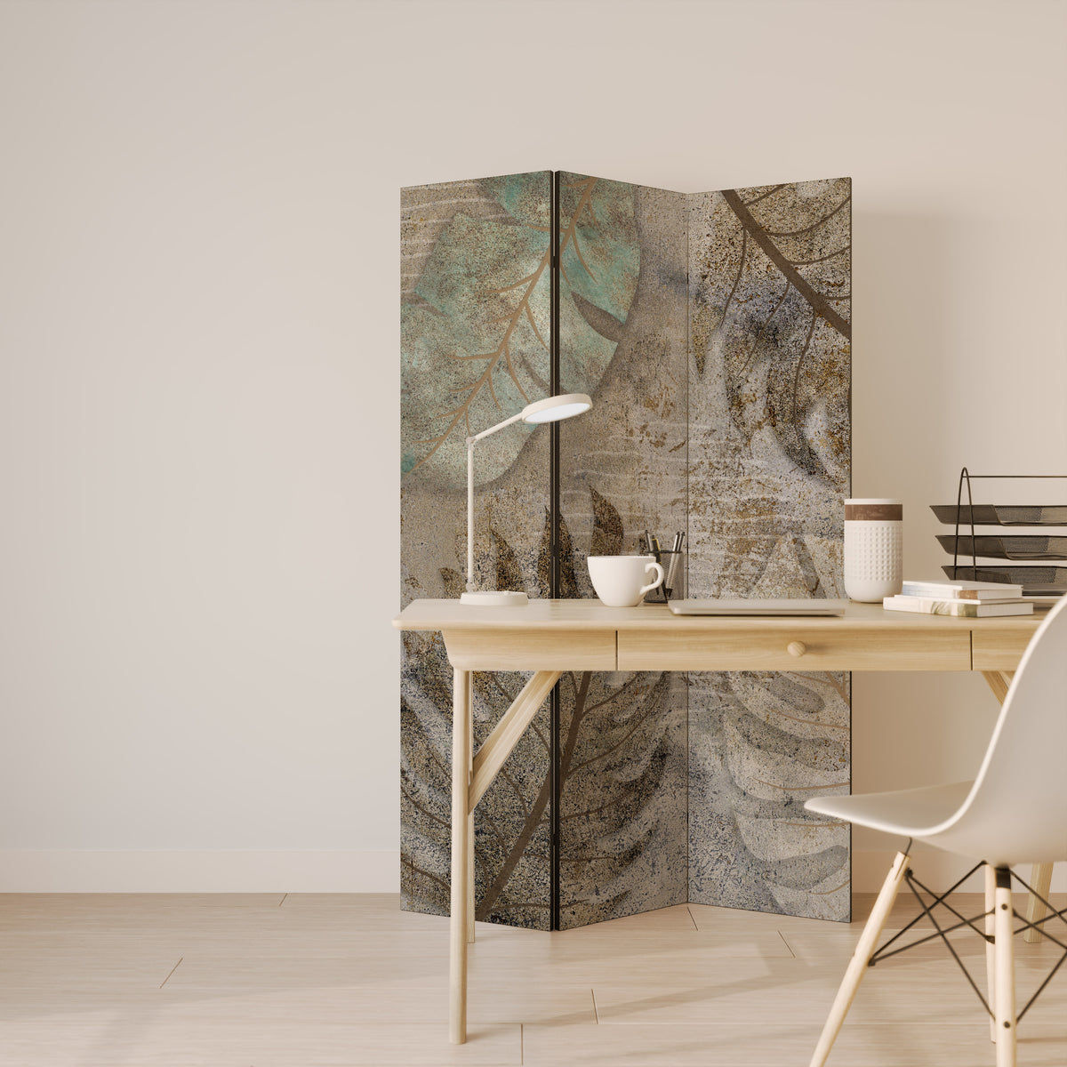 TEXTURED TRANQUILITY Biombo de 3 paneles
