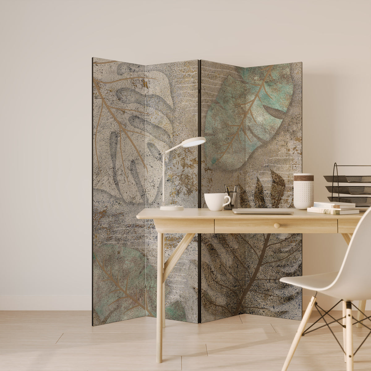 TEXTURED TRANQUILITY Biombo de 4 paneles