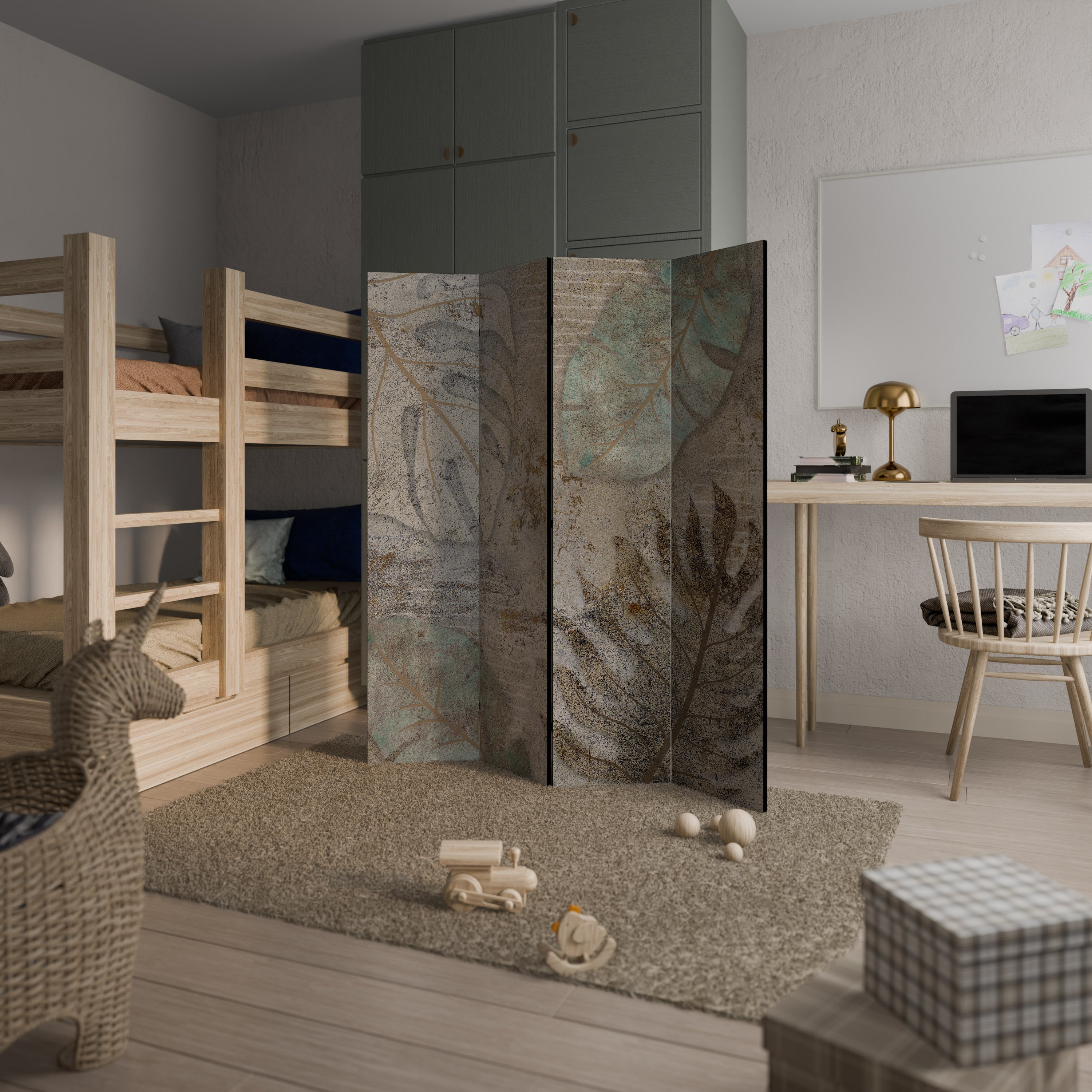 TEXTURED TRANQUILITY Biombo de 4 paneles