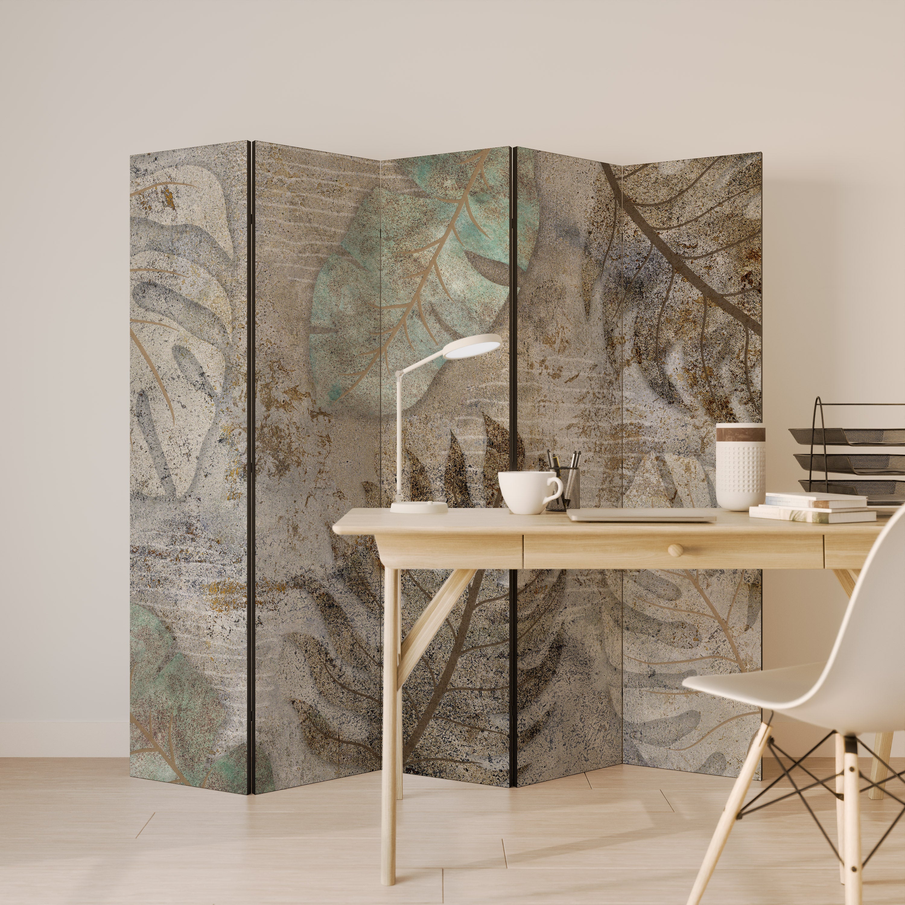 TEXTURED TRANQUILITY Biombo de 5 paneles