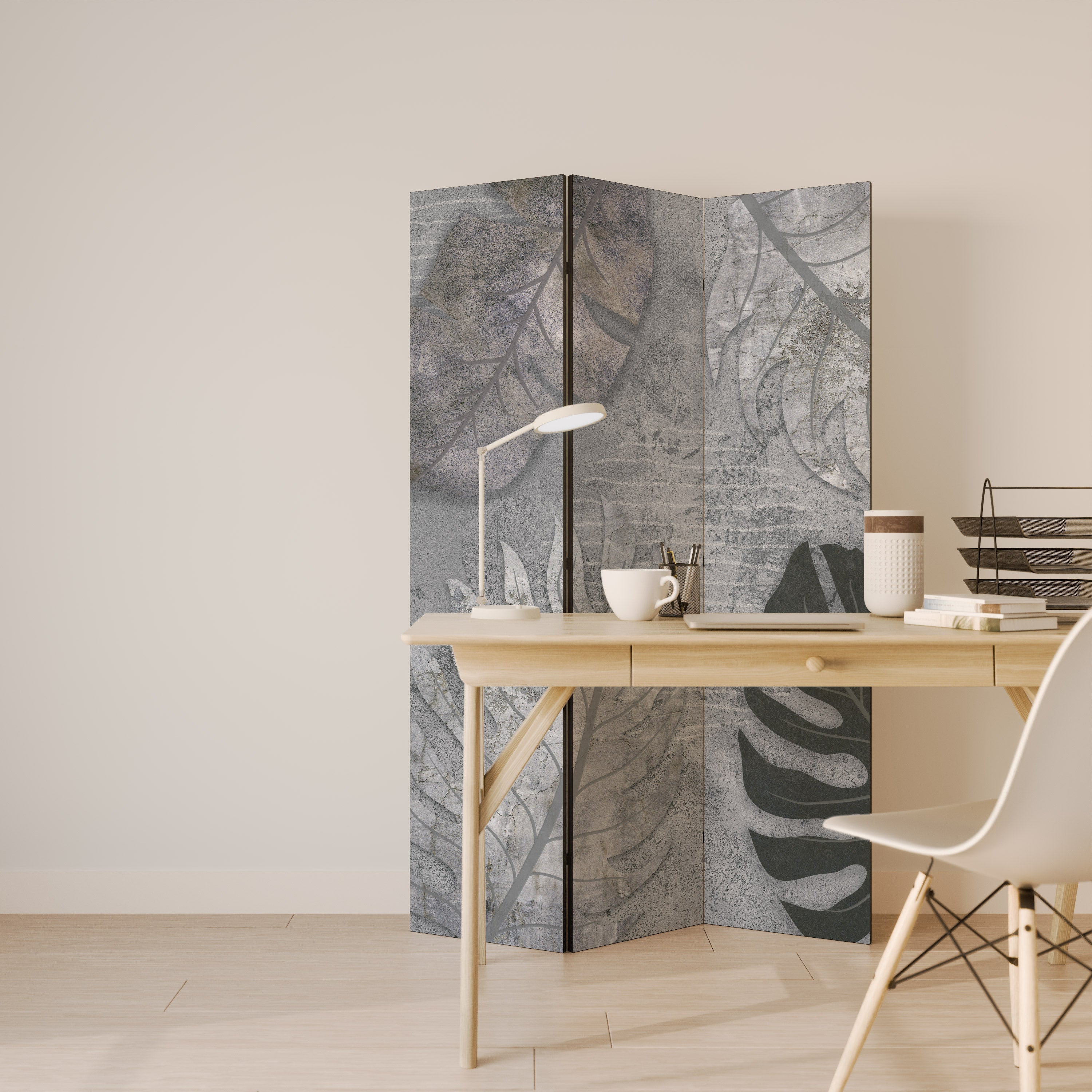 Biombo decorativo de 3 paneles VINTAGE GREENERY