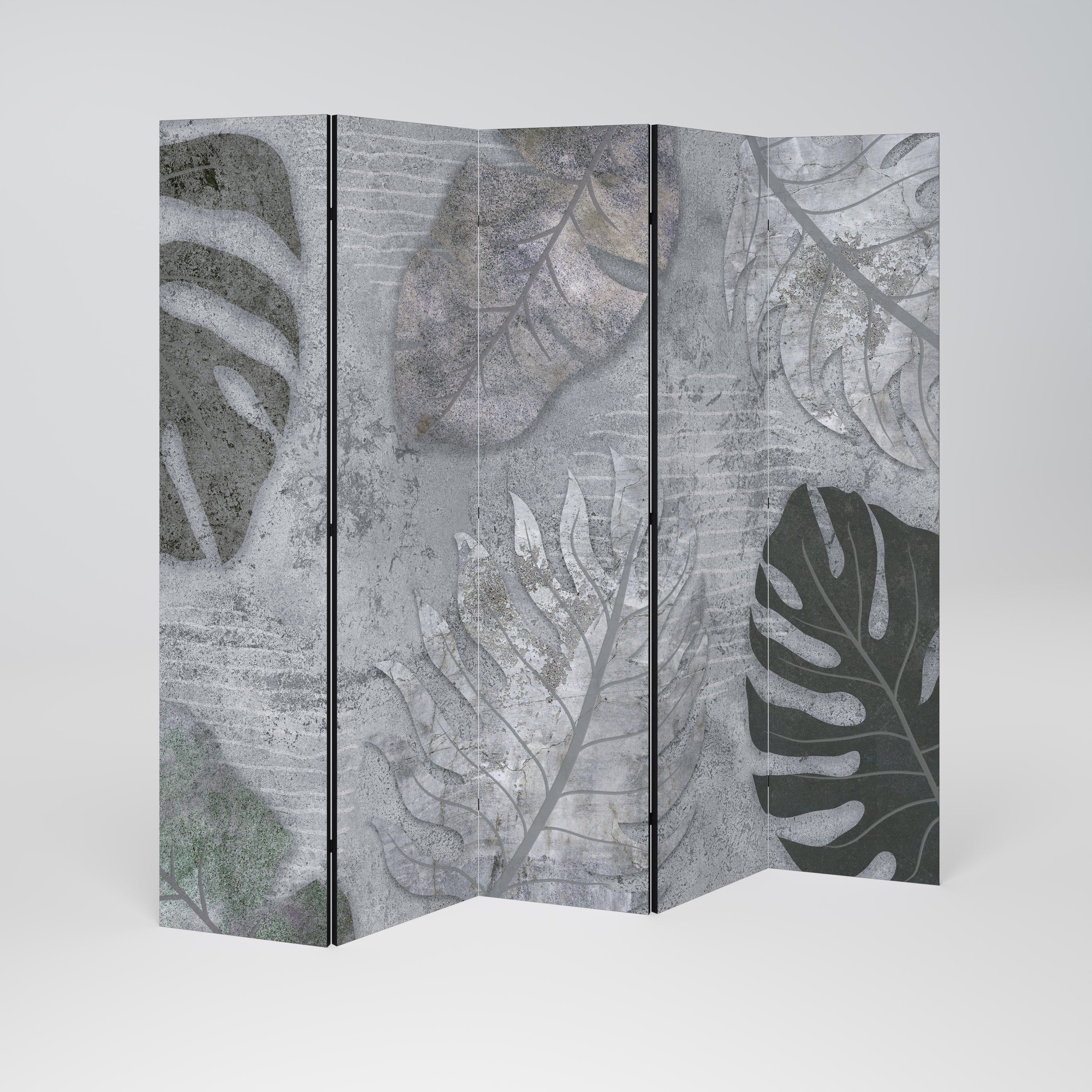VINTAGE GREENERY Biombo de 5 paneles