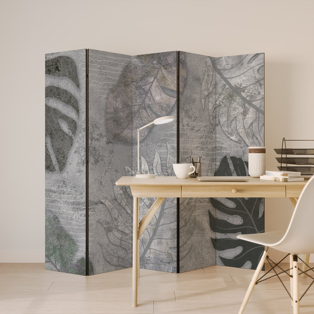 VINTAGE GREENERY Biombo de 5 paneles