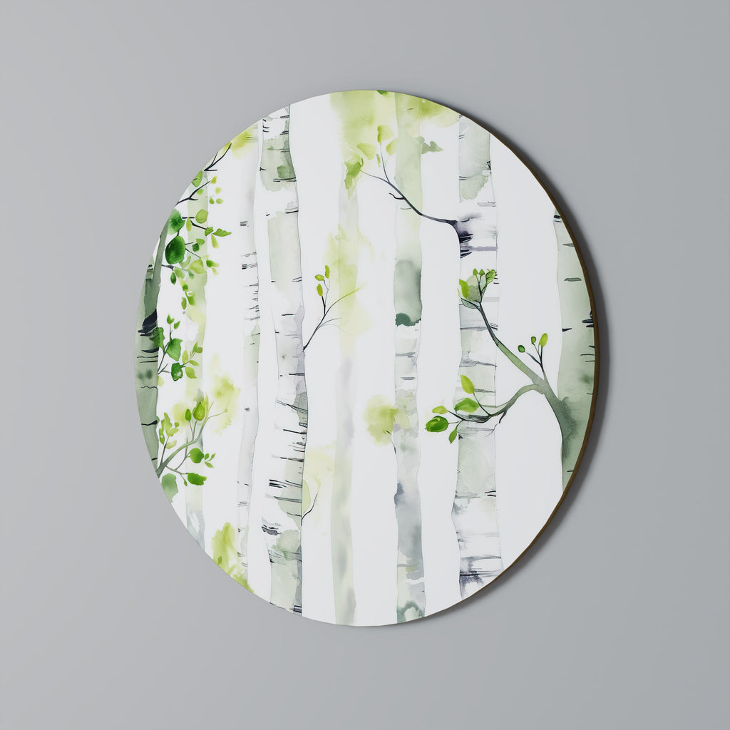 BIRCHY SOLACE Round Wall Art