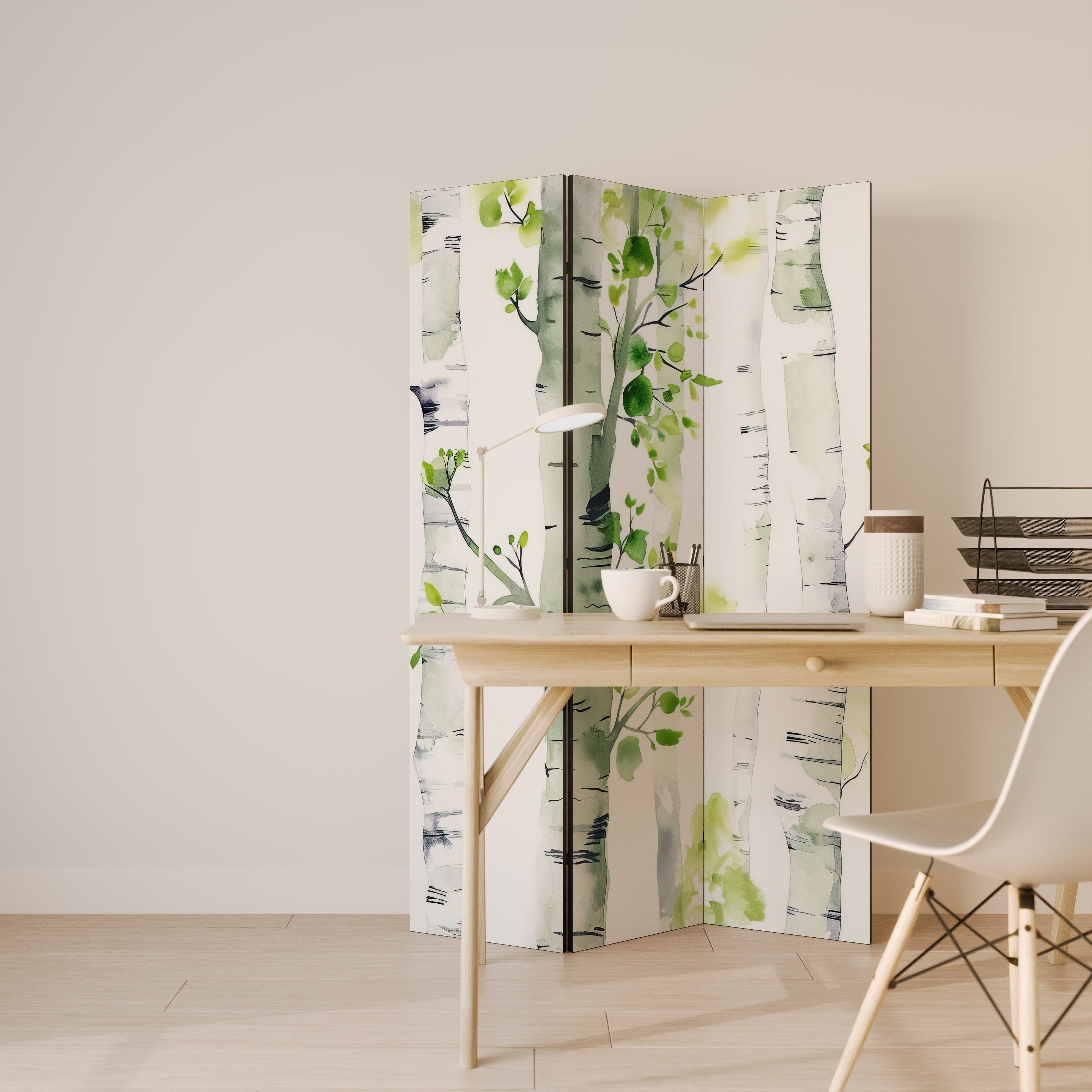 Biombo decorativo de 3 paneles BIRCHY SOLACE