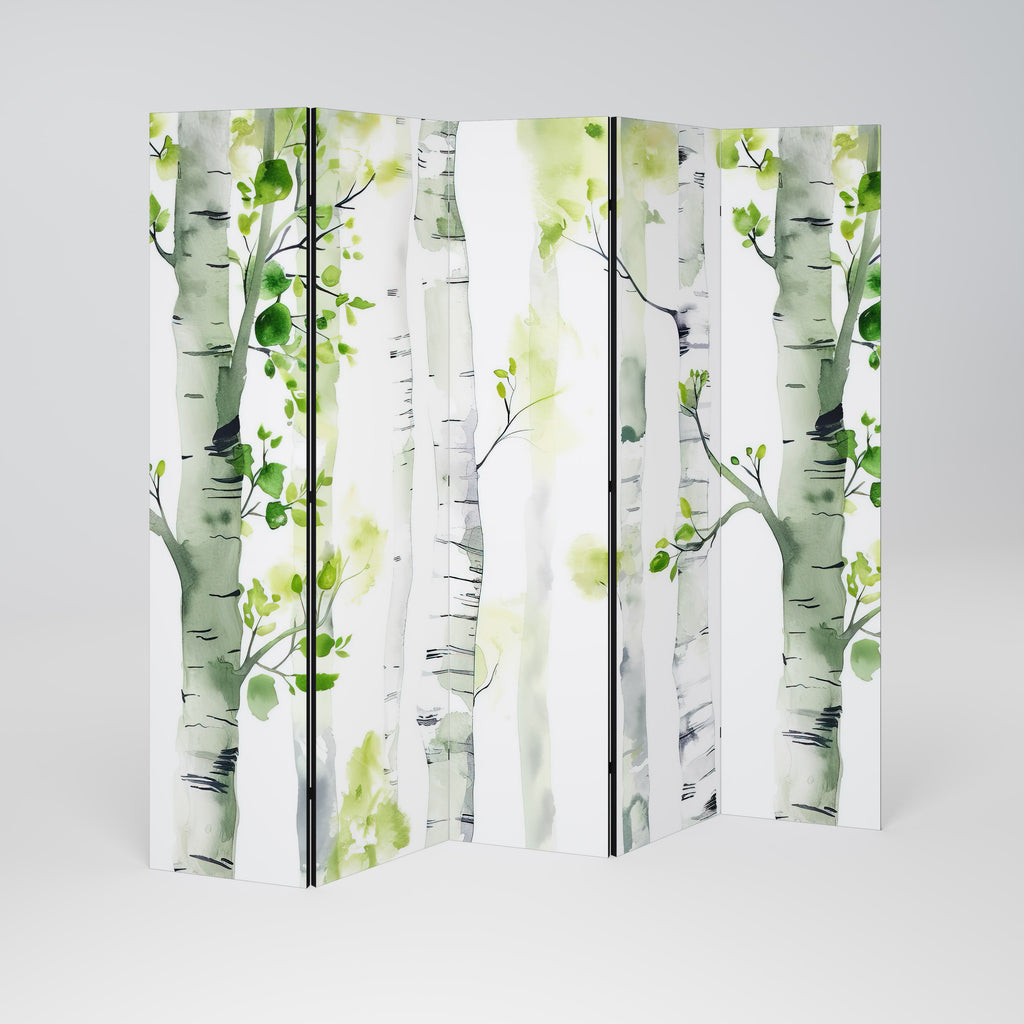 BIRCHY SOLACE Decorative 5-Panel Room Divider