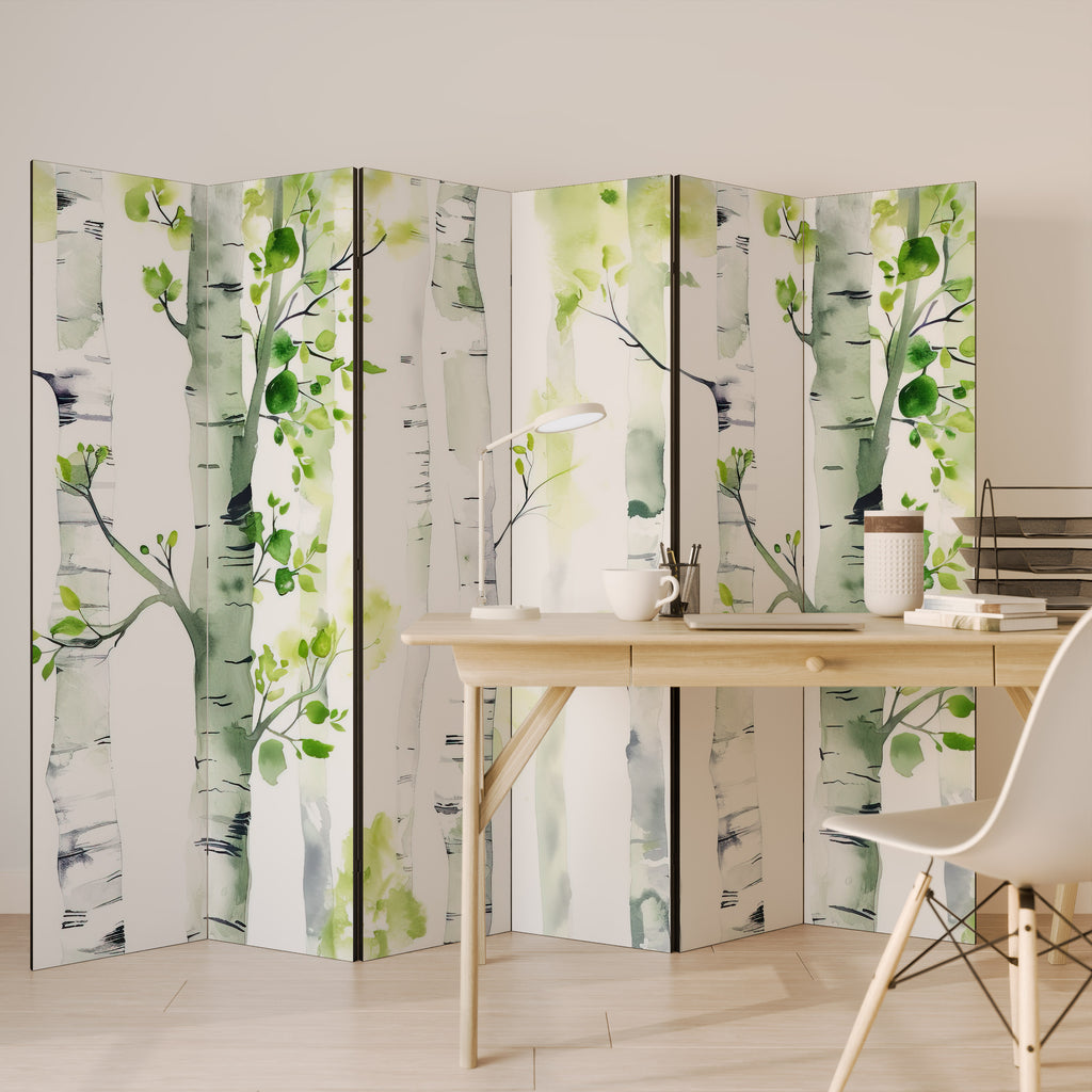 Biombo decorativo de 6 paneles BIRCHY SOLACE