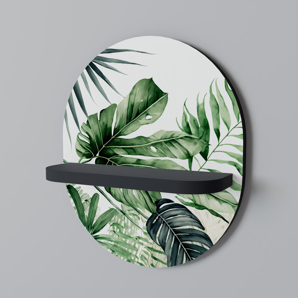 Estantería de arte ovalada MONSTERA DREAM con acabado negro