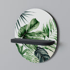 MONSTERA DREAM Oval Art Shelf In Black Finish