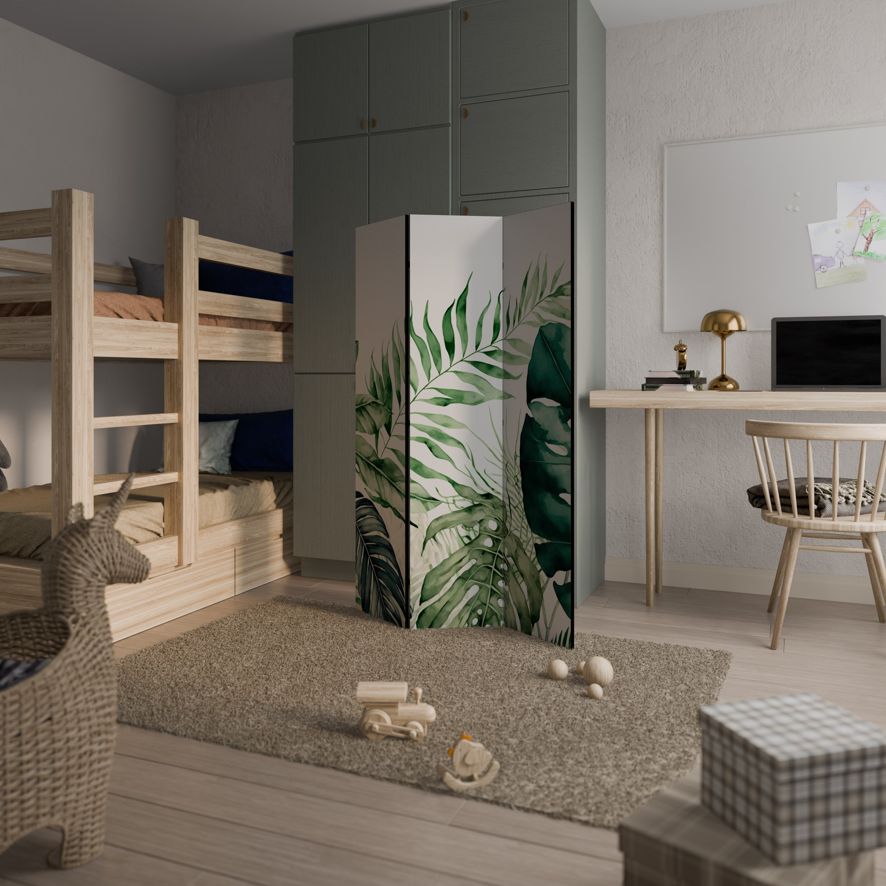 MONSTERA DREAM Decorative 3-Panel Room Divider
