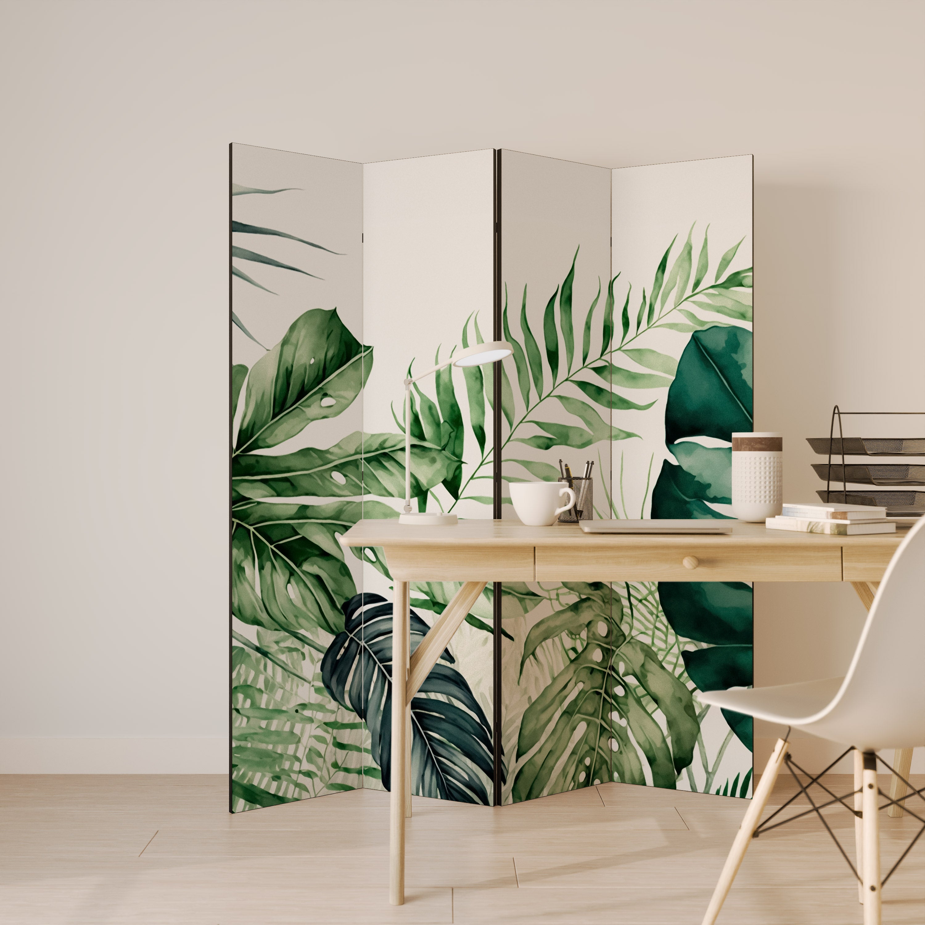 Biombo decorativo de 4 paneles MONSTERA DREAM