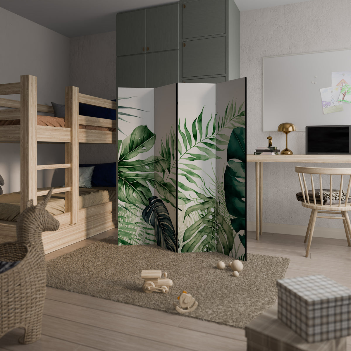 MONSTERA DREAM Biombo de 4 paneles