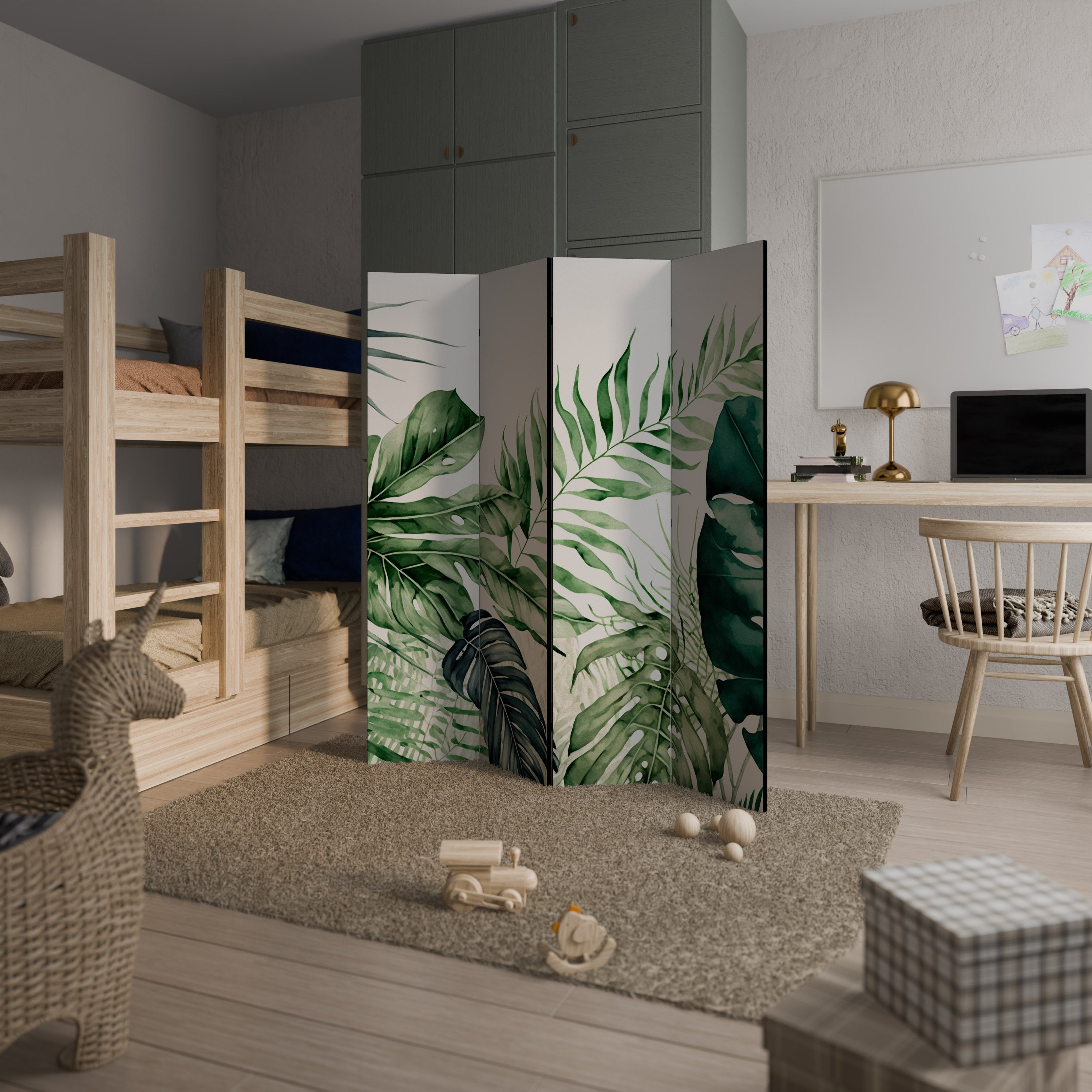Biombo decorativo de 4 paneles MONSTERA DREAM