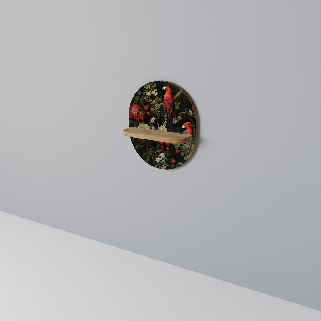 AVIAN BLOSSOMS Oval Art Shelf In Oak Effect