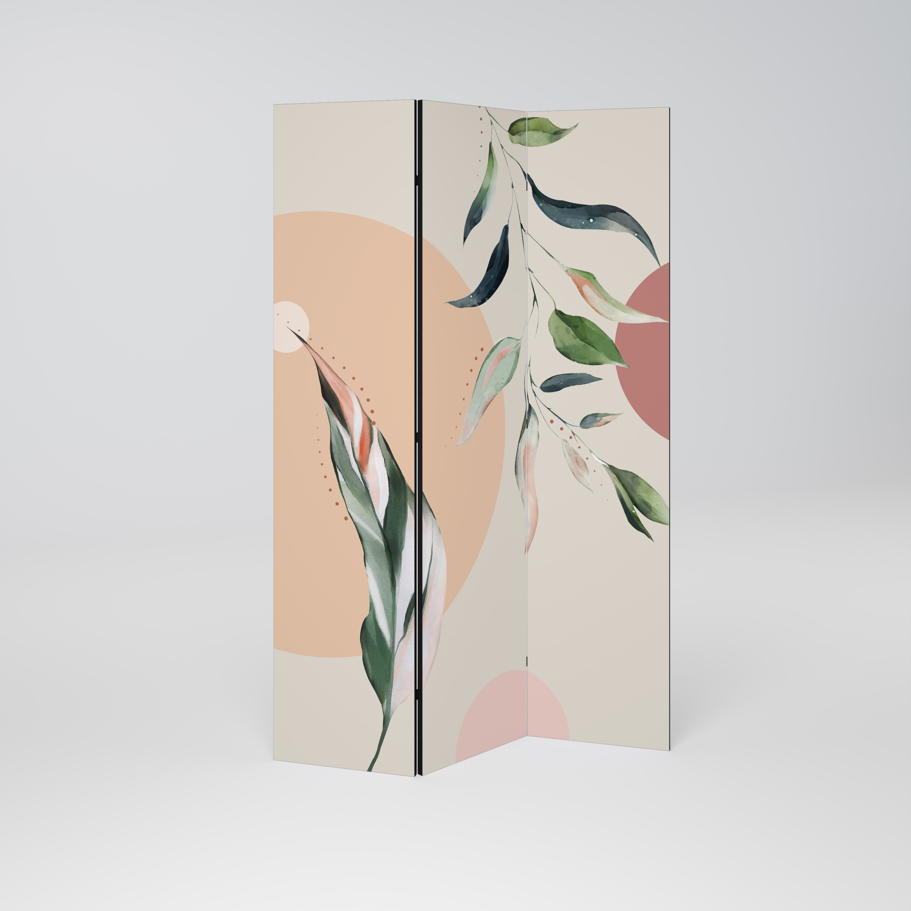 Biombo decorativo de 3 paneles LEAFY SYMPHONY
