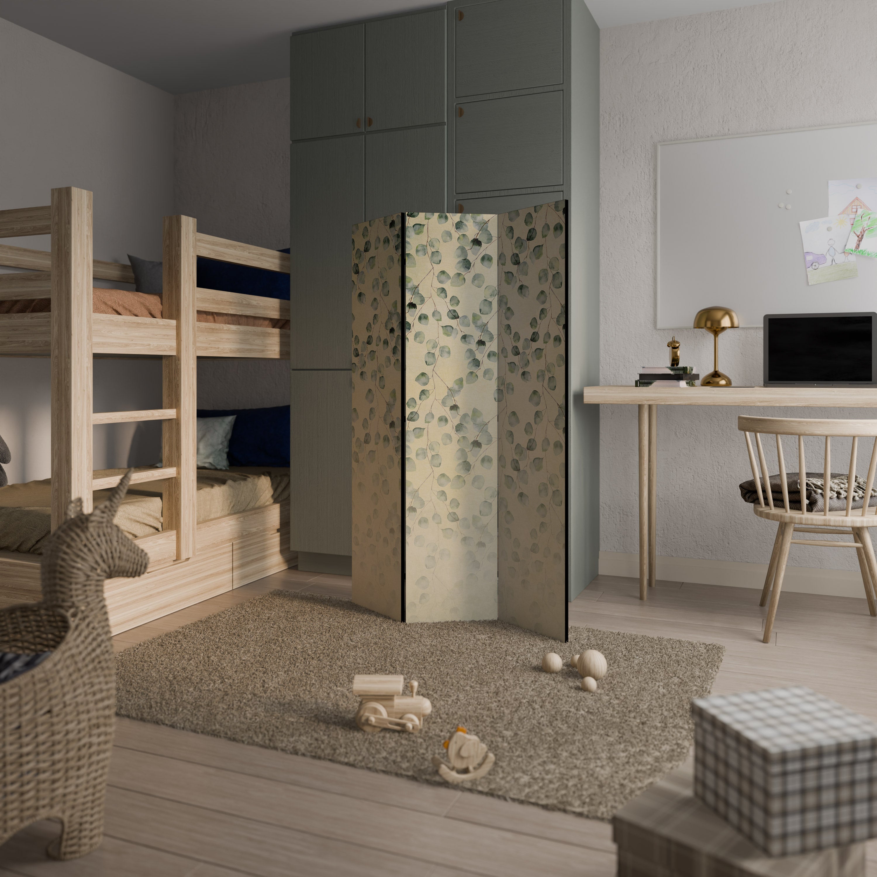 HIDDEN GARDEN TESSERACT Biombo de 3 paneles