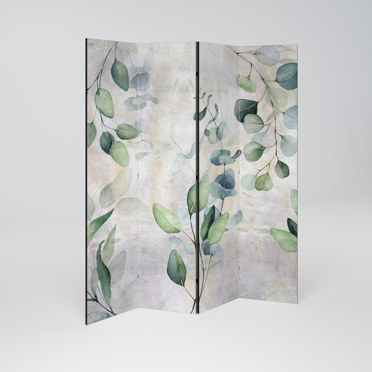 PEACEFUL SPRIGS Biombo de 4 paneles