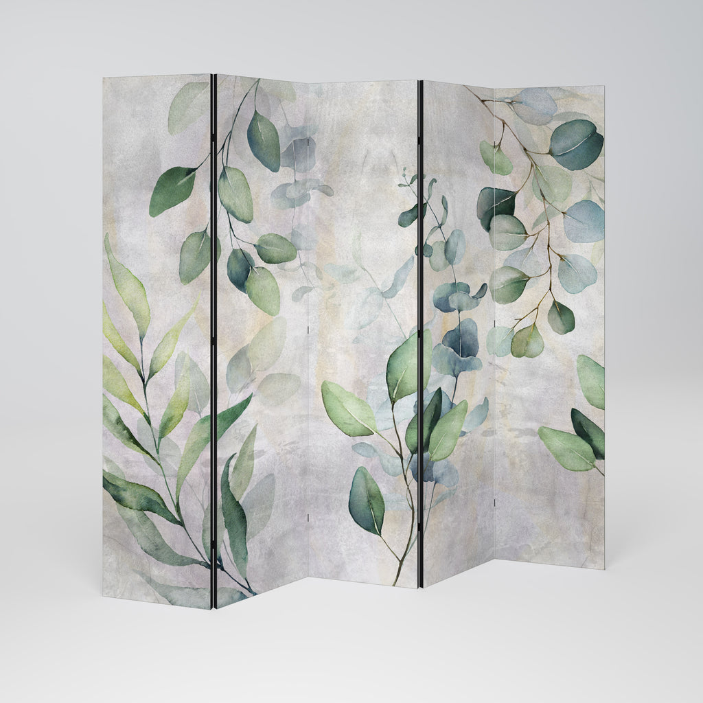PEACEFUL SPRIGS Biombo de 5 paneles