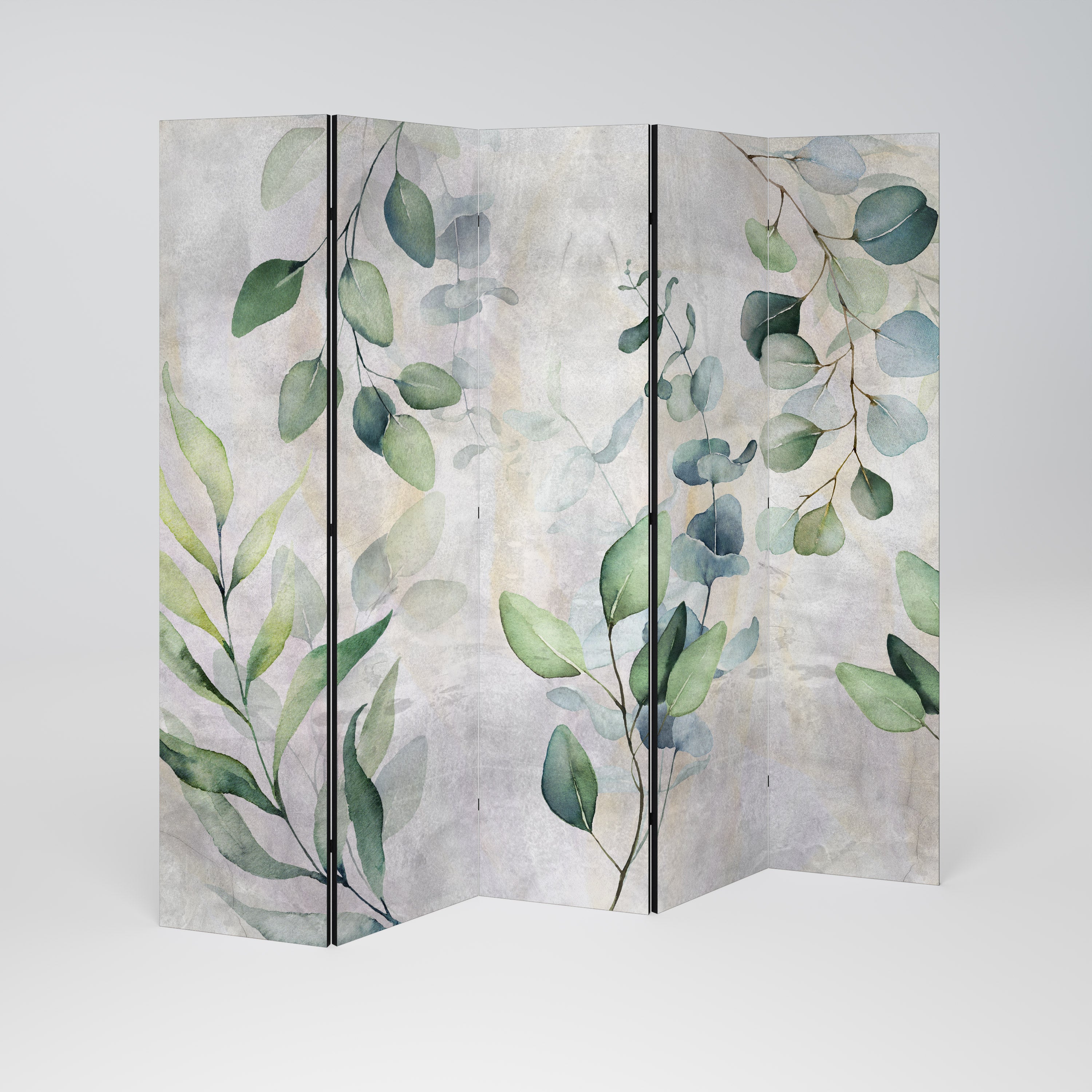 PEACEFUL SPRIGS Biombo de 5 paneles