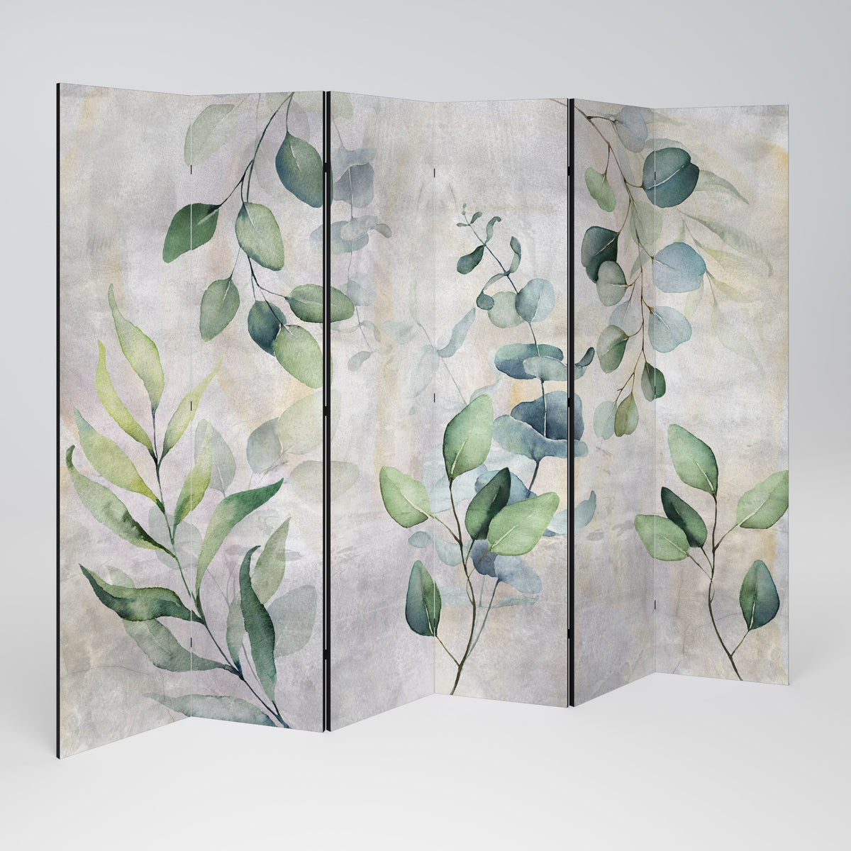 PEACEFUL SPRIGS Biombo de 6 paneles