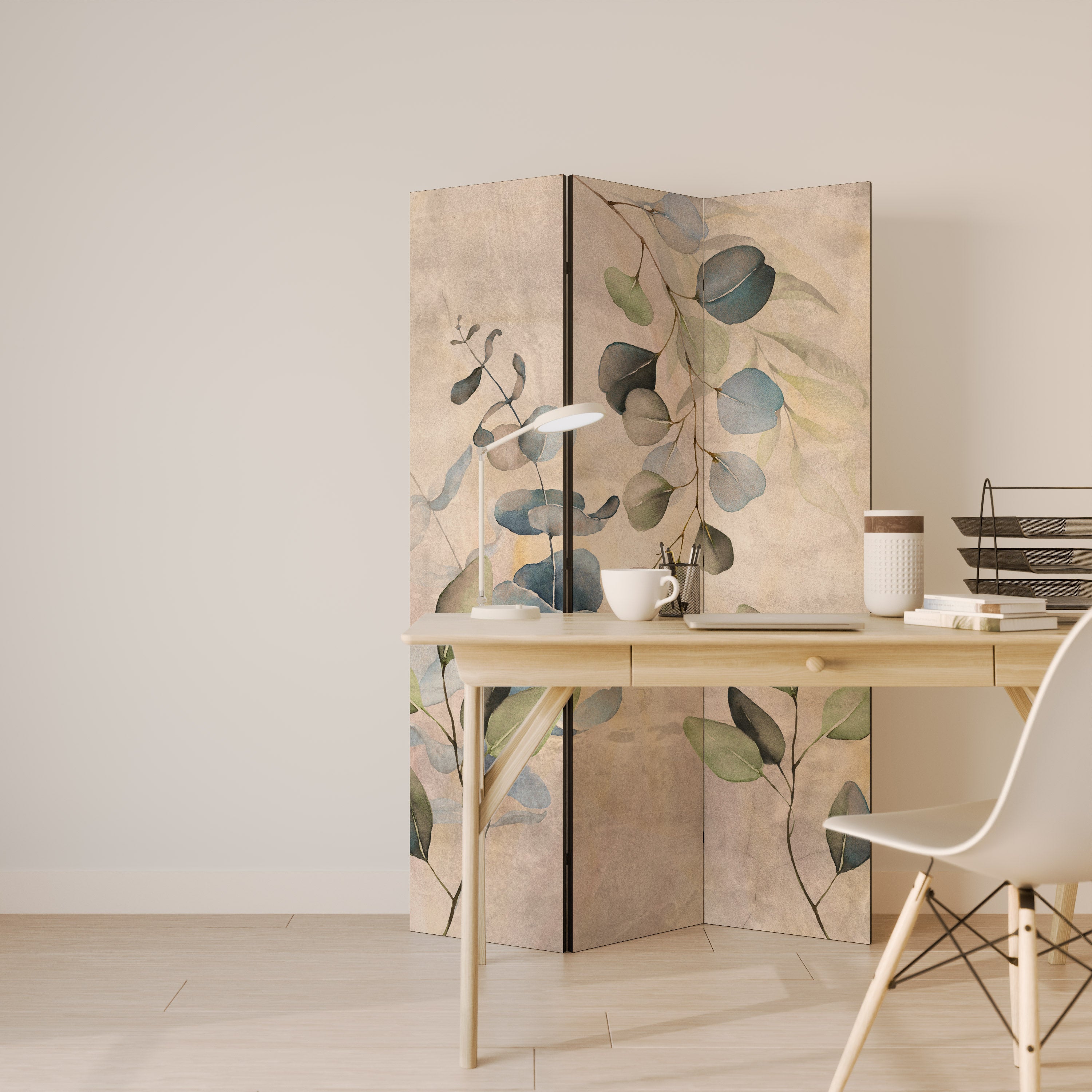 SOFT EARTHEN EMBRACE Biombo de 3 paneles