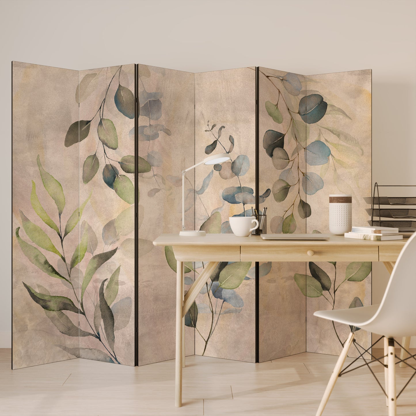 SOFT EARTHEN EMBRACE 6-Panel Room Divider