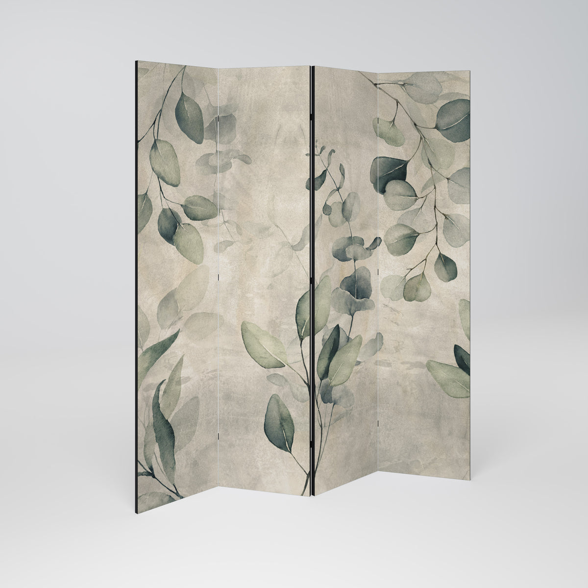 EARTHY TONED ELEGANCE Biombo de 4 paneles