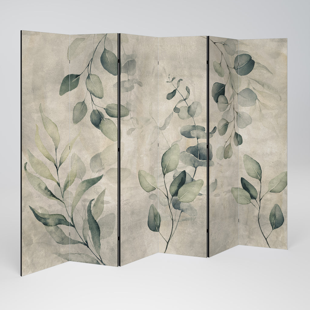 Biombo decorativo de 6 paneles con elegancia en tonos terrosos