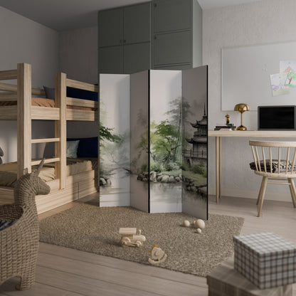 HARMONIOUS WATERSCAPE SCENE 4-Panel Room Divider