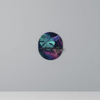 PSYCHODELIC MONSTERA Oval Art Shelf In Black Finish