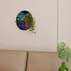 PSYCHODELIC MONSTERA Oval Art Shelf In Black Finish