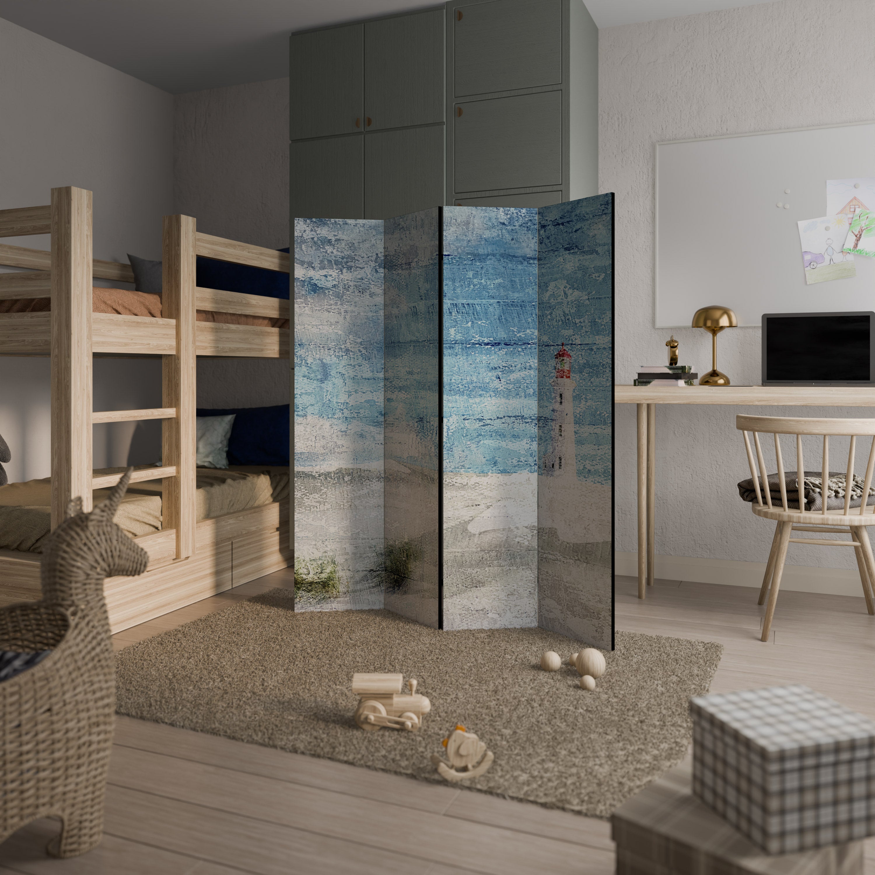 LIGHTHOUSE IN TRANQUILITY 4-Panel Room Divider
