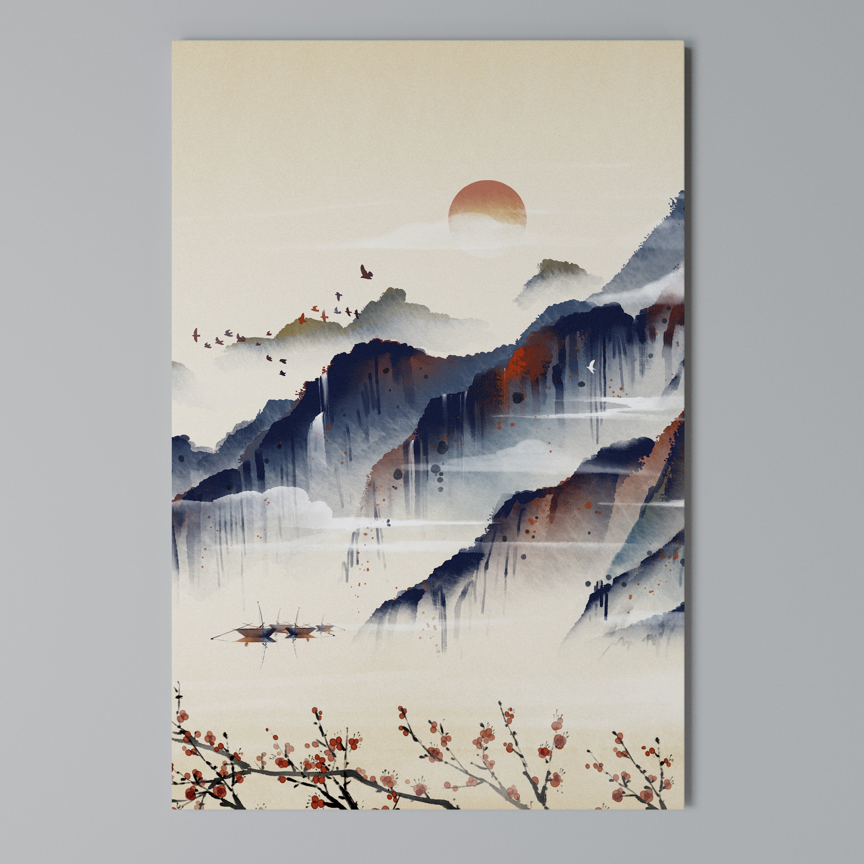 JAPANESE LANDSCAPE Cuadro en lienzo vertical