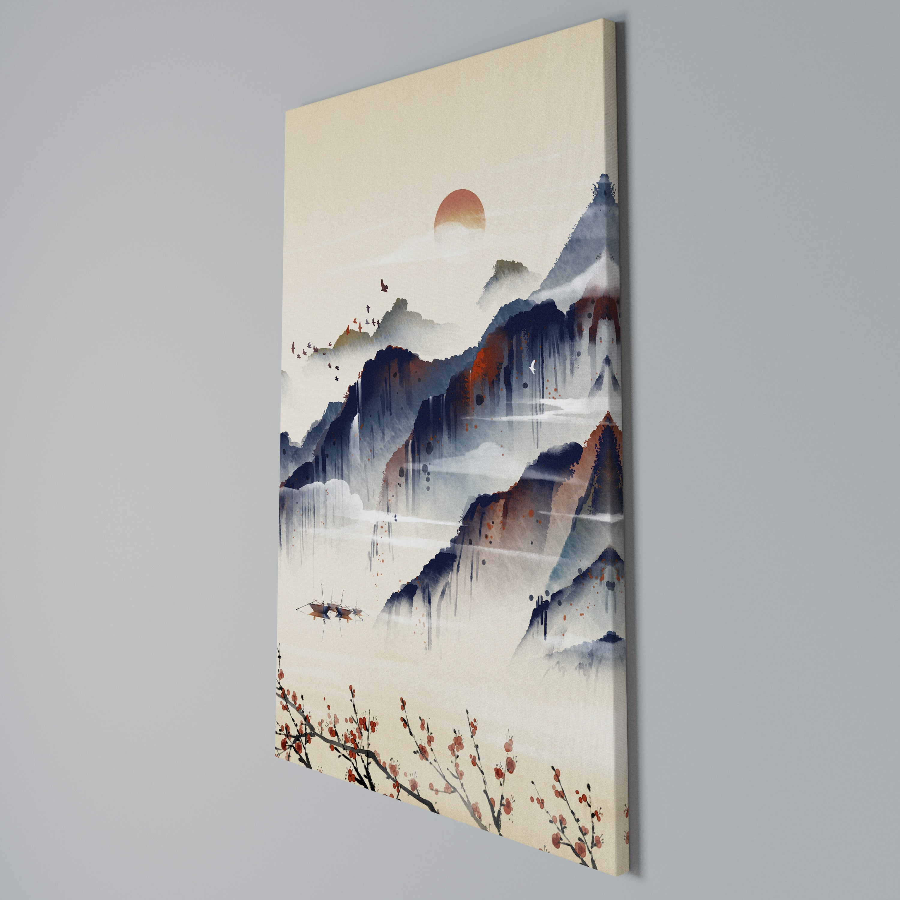 JAPANESE LANDSCAPE Cuadro en lienzo vertical
