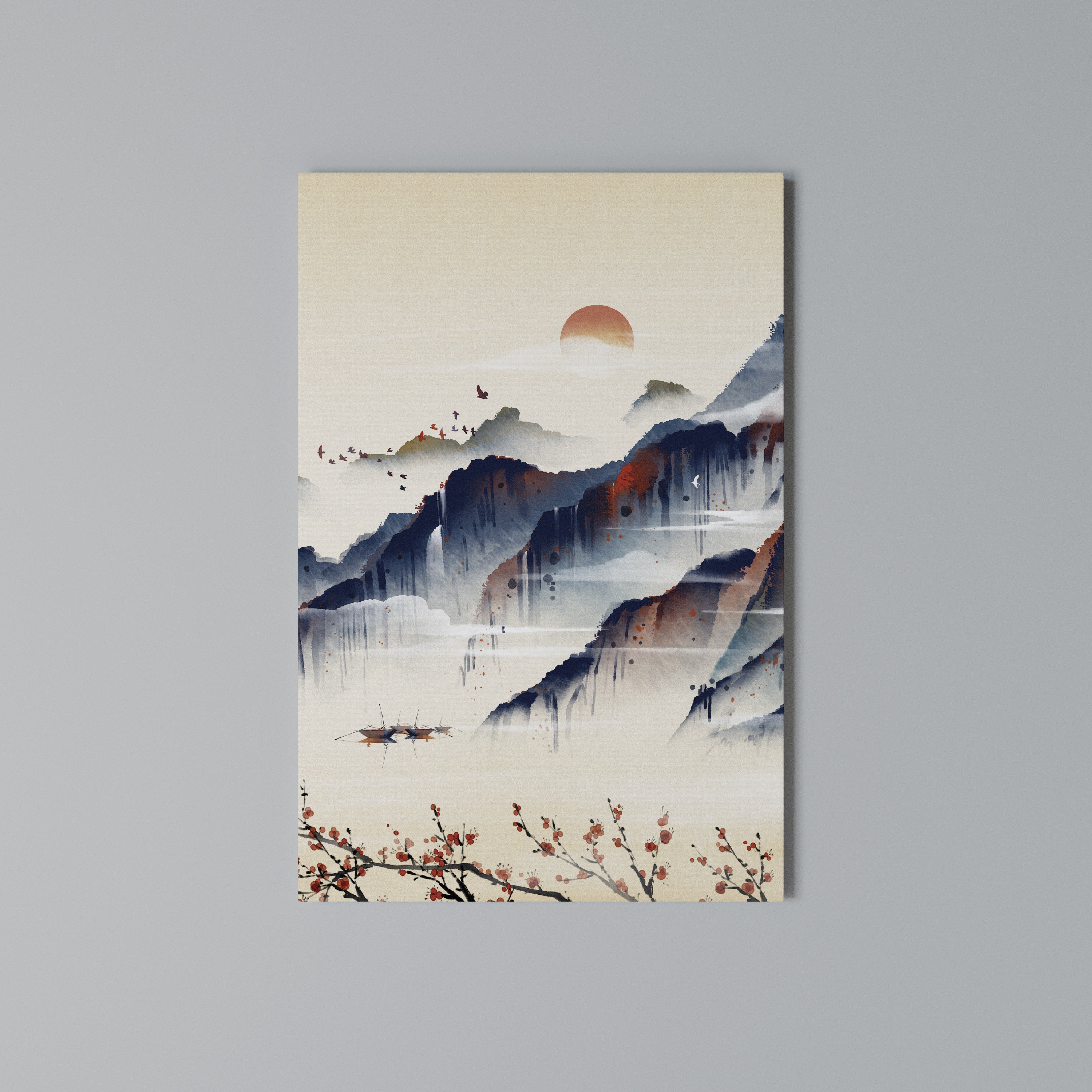 JAPANESE LANDSCAPE Cuadro en lienzo vertical