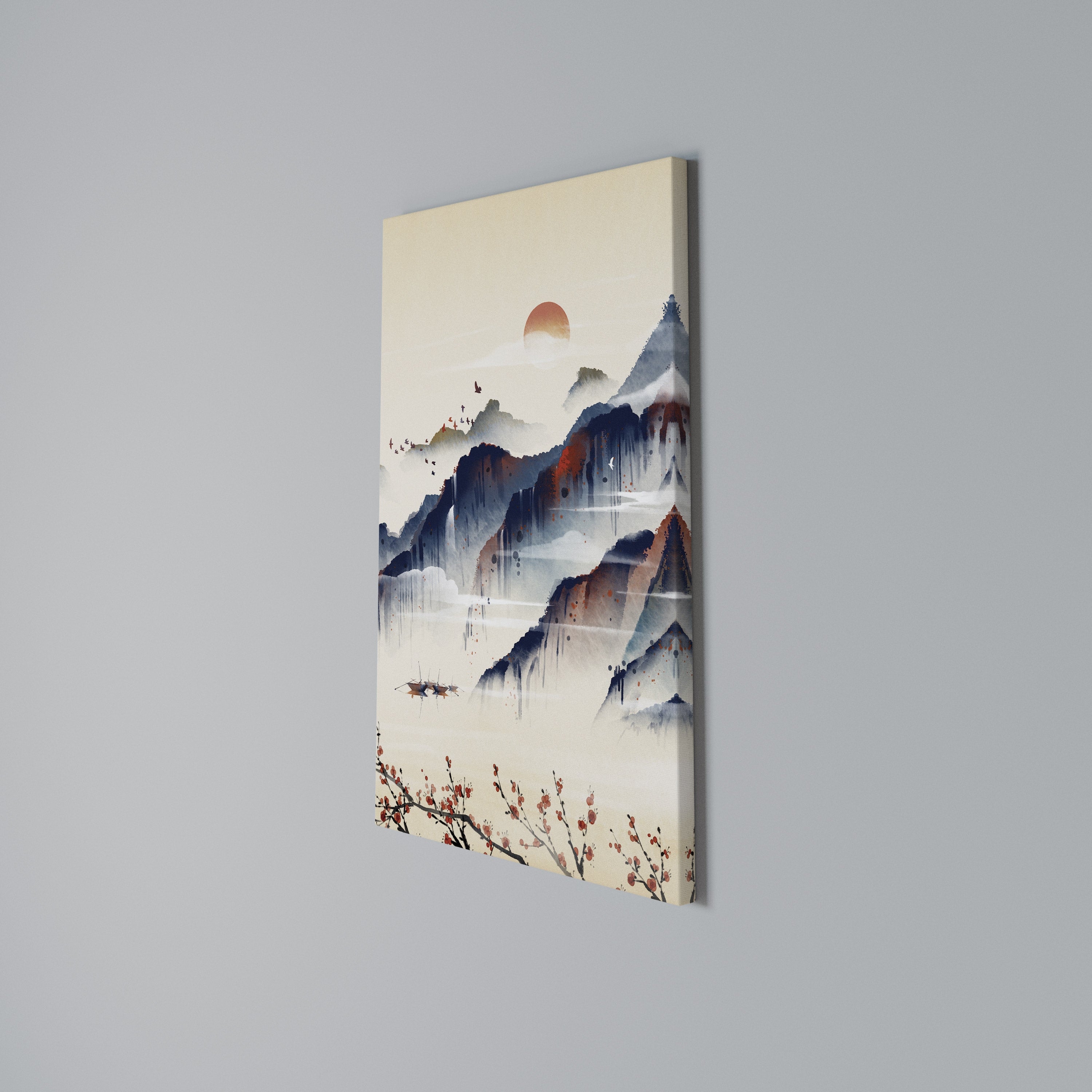 JAPANESE LANDSCAPE Cuadro en lienzo vertical