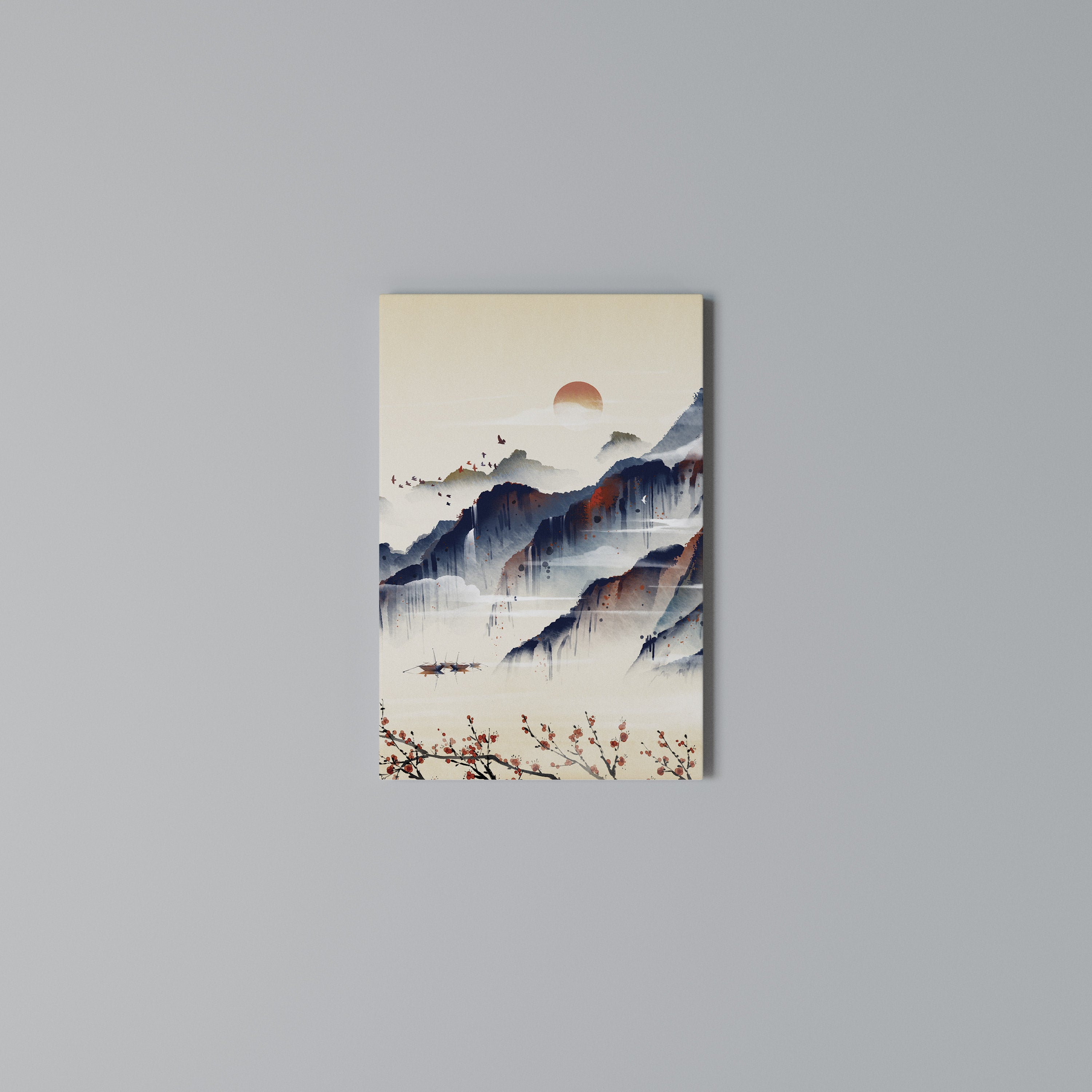 JAPANESE LANDSCAPE Cuadro en lienzo vertical