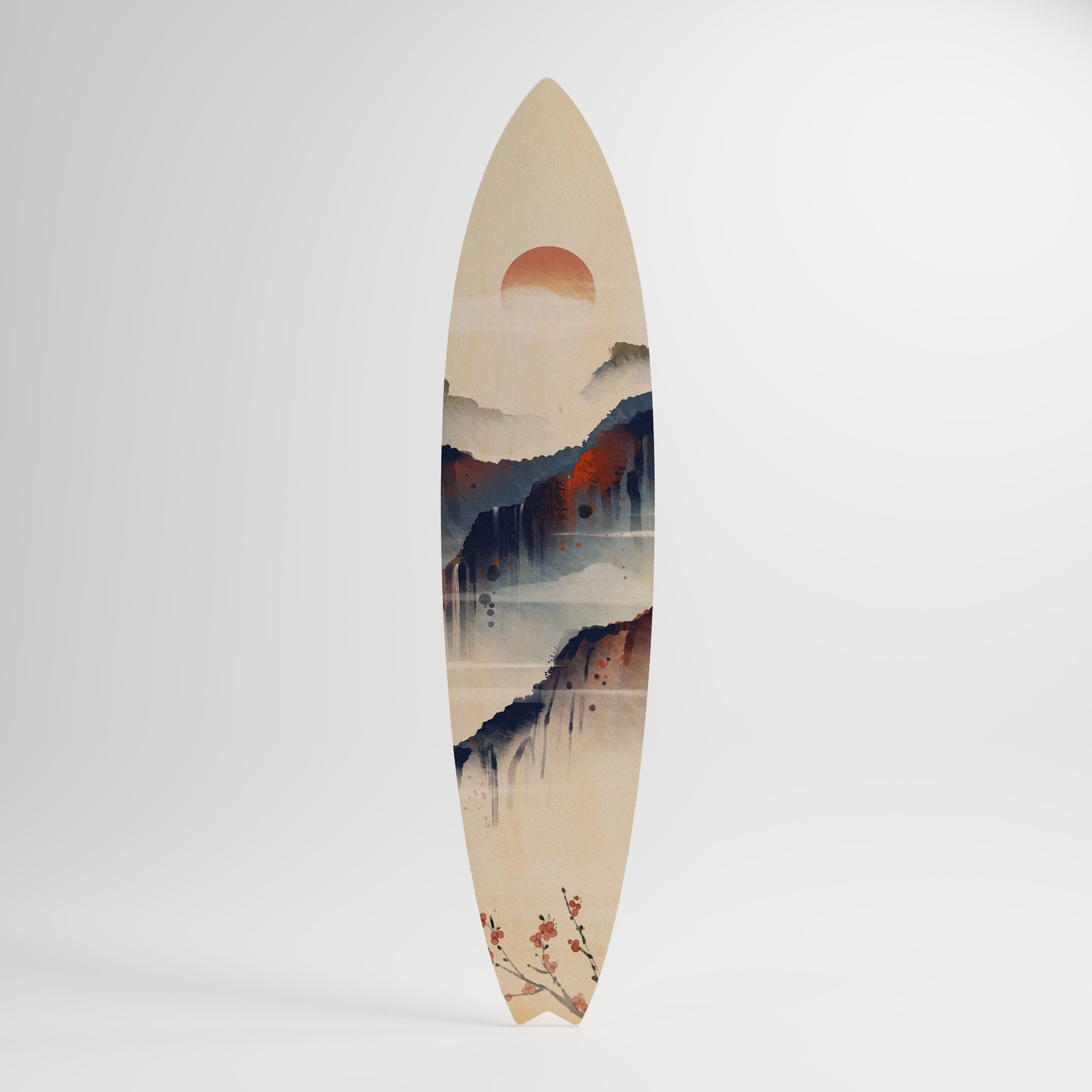 JAPANESE LANDSCAPE Panel decorativo de tabla de surf