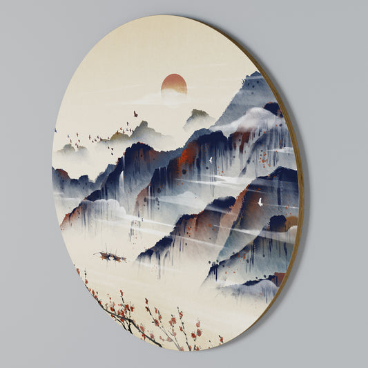 JAPANESE LANDSCAPE Arte de pared redondo