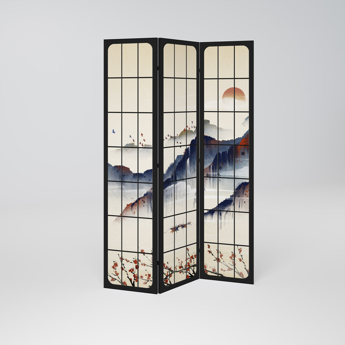 JAPANESE LANDSCAPE Biombo de 3 paneles