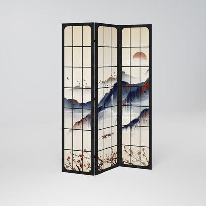 JAPANESE LANDSCAPE Biombo de 3 paneles